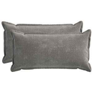 vidaXL Kussensloop 2 st HOUTEN Donkergrijs 40 x 80 cm Chenille Stof