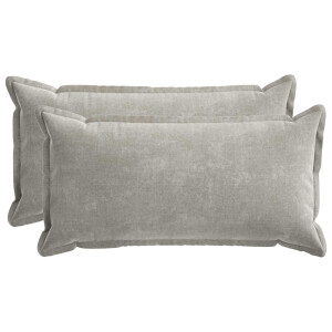 vidaXL Kussensloop 2 st HOUTEN Lichtgrijs 40 x 80 cm Chenille Stof