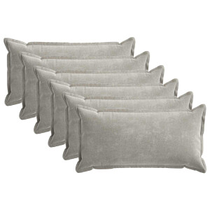 vidaXL Kussensloop 6 st HOUTEN Lichtgrijs 40 x 80 cm Chenille Stof