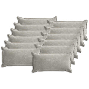 vidaXL Kussensloop 12 st HOUTEN Lichtgrijs 40 x 80 cm Chenille Stof