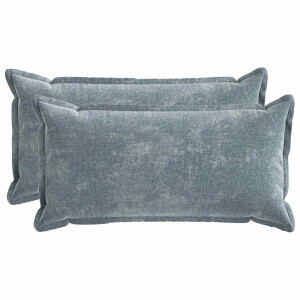 vidaXL Kussensloop 2 st HOUTEN Lichtblauw 40 x 80 cm Chenille Stof