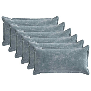 vidaXL Kussensloop 6 st HOUTEN Lichtblauw 40 x 80 cm Chenille Stof