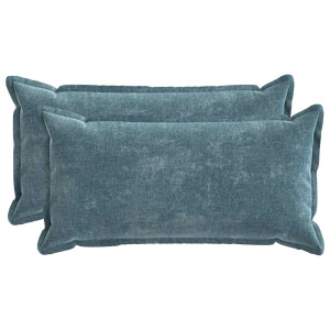 vidaXL Kussensloop 2 st HOUTEN Blauw 40 x 80 cm Chenille Stof