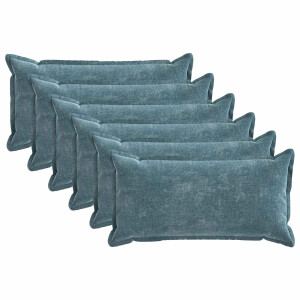 vidaXL Kussensloop 6 st HOUTEN Blauw 40 x 80 cm Chenille Stof