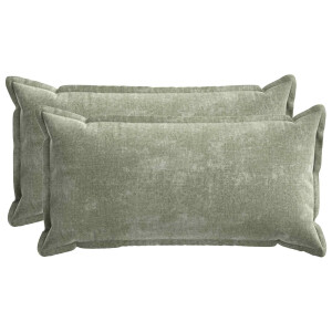 vidaXL Kussensloop 2 st HOUTEN Groen 40 x 80 cm Chenille Stof