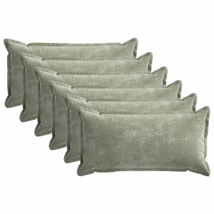 vidaXL Kussensloop 6 st HOUTEN Groen 40 x 80 cm Chenille Stof