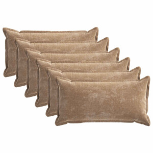 vidaXL Kussensloop 6 st HOUTEN Bruin 40 x 80 cm Chenille Stof