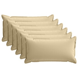 vidaXL Kussensloop 6 st HOUTEN Beige 40 x 80 cm Polyester