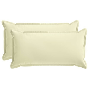 vidaXL Kussensloop 2 st HOUTEN Crèmekleurig 40 x 80 cm Polyester