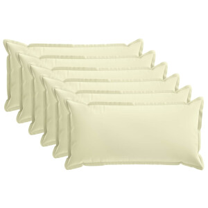 vidaXL Kussensloop 6 st HOUTEN Crèmekleurig 40 x 80 cm Polyester