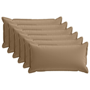 vidaXL Kussensloop 6 st HOUTEN Taupe 40 x 80 cm Polyester