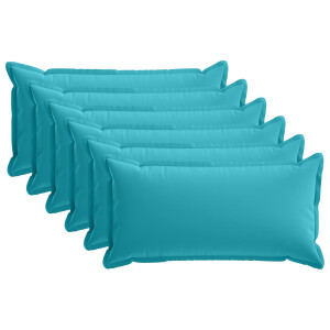 vidaXL Kussensloop 6 st HOUTEN Turquoise 40 x 80 cm Polyester