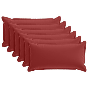 vidaXL Kussensloop 6 st HOUTEN Wijnrood 40 x 80 cm Polyester