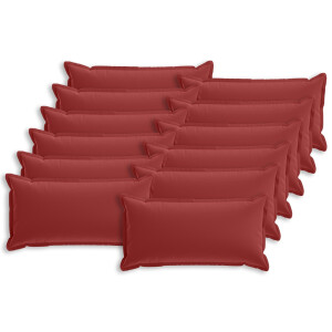 vidaXL Kussensloop 12 st HOUTEN Wijnrood 40 x 80 cm Polyester