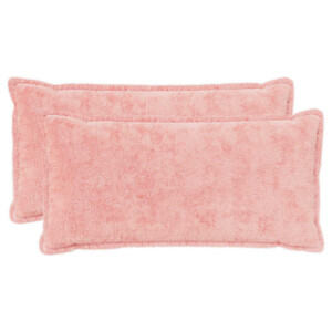vidaXL Kussensloop 2 st HOUTEN Roze 40 x 80 cm Nep Konijnenbont