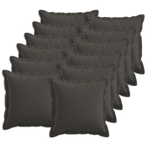 vidaXL Kussensloop 12 pcs HOUTEN Donkergrijs 45 x 45 cm Faux Linnen