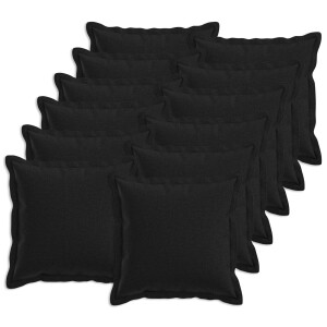 vidaXL Kussensloop 12 pcs HOUTEN Zwart 45 x 45 cm Faux Linnen