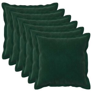 vidaXL Kussensloop 6 pcs HOUTEN Donkergroen 45 x 45 cm Fluweel
