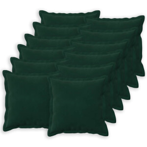 vidaXL Kussensloop 12 pcs HOUTEN Donkergroen 45 x 45 cm Fluweel