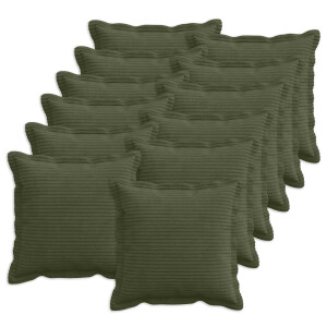 vidaXL Kussensloop 12 st HOUTEN Groen 45 x 45 cm corduroy