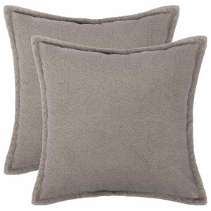 vidaXL Kussensloop 2 pcs HOUTEN Lichtgrijs 45 x 45 cm Bouclé