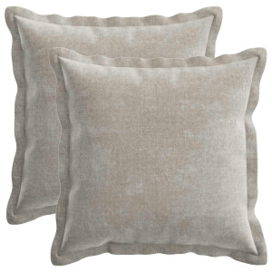 vidaXL Kussensloop 2 st HOUTEN Lichtgrijs 45 x 45 cm Chenille Stof
