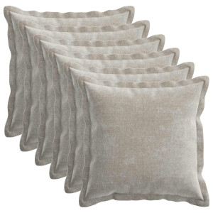 vidaXL Kussensloop 6 st HOUTEN Lichtgrijs 45 x 45 cm Chenille Stof
