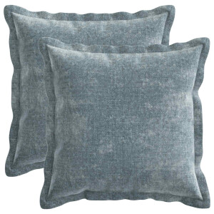 vidaXL Kussensloop 2 st HOUTEN Lichtblauw 45 x 45 cm Chenille Stof
