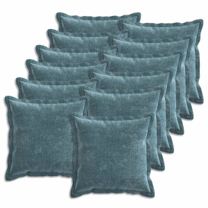 vidaXL Kussensloop 12 st HOUTEN Blauw 45 x 45 cm Chenille Stof