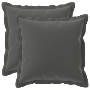 vidaXL Kussensloop 2 st HOUTEN Antraciet 45 x 45 cm Polyester