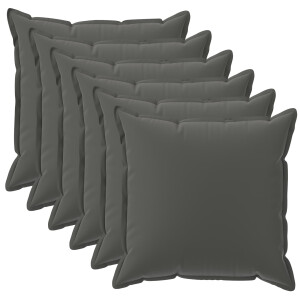 vidaXL Kussensloop 6 st HOUTEN Antraciet 45 x 45 cm Polyester
