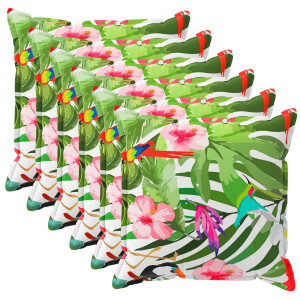 vidaXL Kussensloop 6 st HOUTEN Zwart 45 x 45 cm Polyester