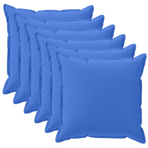 vidaXL Kussensloop 6 st HOUTEN Koninklijk Blauw 45 x 45 cm Polyester