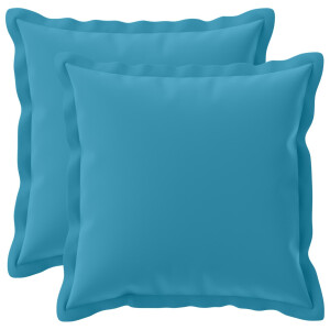 vidaXL Kussensloop 2 st HOUTEN Lichtblauw 45 x 45 cm Polyester