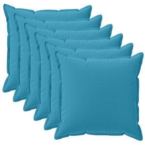 vidaXL Kussensloop 6 st HOUTEN Lichtblauw 45 x 45 cm Polyester