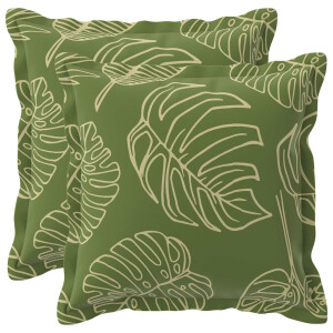 vidaXL Kussensloop 2 st HOUTEN Bladontwerp 45 x 45 cm Polyester