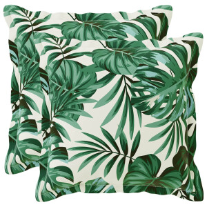 vidaXL Kussensloop 2 st HOUTEN Bladpatroon 45 x 45 cm Polyester