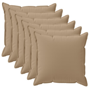 vidaXL Kussensloop 6 st HOUTEN Taupe 45 x 45 cm Polyester
