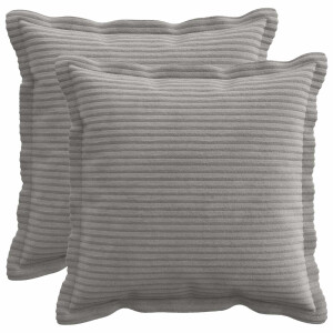 vidaXL Kussensloop 2 st HOUTEN Lichtgrijs 50 x 50 cm corduroy