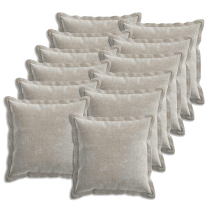 vidaXL Kussensloop 12 st HOUTEN Lichtgrijs 50 x 50 cm Chenille Stof