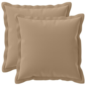 vidaXL Kussensloop 2 st HOUTEN Taupe 50 x 50 cm Polyester