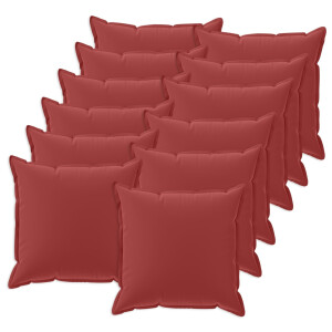 vidaXL Kussensloop 12 st HOUTEN Wijnrood 50 x 50 cm Polyester