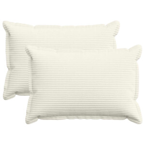 vidaXL Kussensloop 2 st HOUTEN Crèmekleurig 50 x 70 cm corduroy