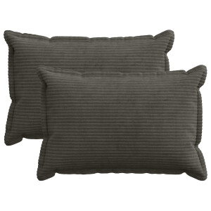 vidaXL Kussensloop 2 st HOUTEN Antraciet 50 x 70 cm corduroy