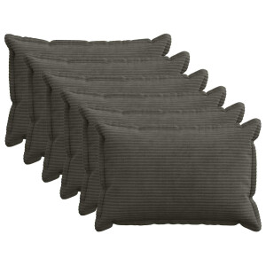 vidaXL Kussensloop 6 st HOUTEN Antraciet 50 x 70 cm corduroy