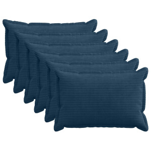vidaXL Kussensloop 6 st HOUTEN Marineblauw 50 x 70 cm corduroy