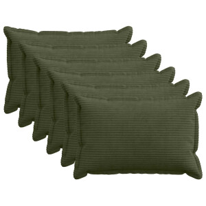 vidaXL Kussensloop 6 st HOUTEN Groen 50 x 70 cm corduroy