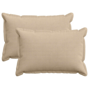 vidaXL Kussensloop 2 st HOUTEN Taupe 50 x 70 cm corduroy