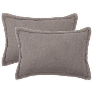 vidaXL Kussensloop 2 pcs HOUTEN Lichtgrijs 50 x 70 cm Bouclé