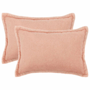 vidaXL Kussensloop 2 st HOUTEN Roze 50 x 70 cm Bouclé
